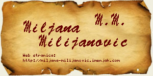 Miljana Milijanović vizit kartica